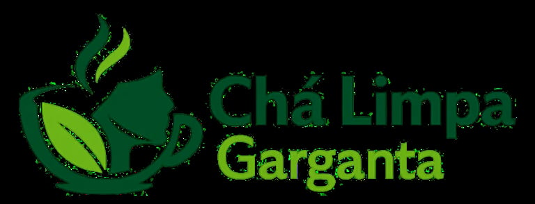 Cha Limpa Garganta logo featuring a green teacup with leaves and text